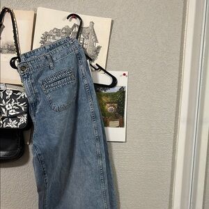 Old Navy Blue Flare Wide Leg Jeans Distressed